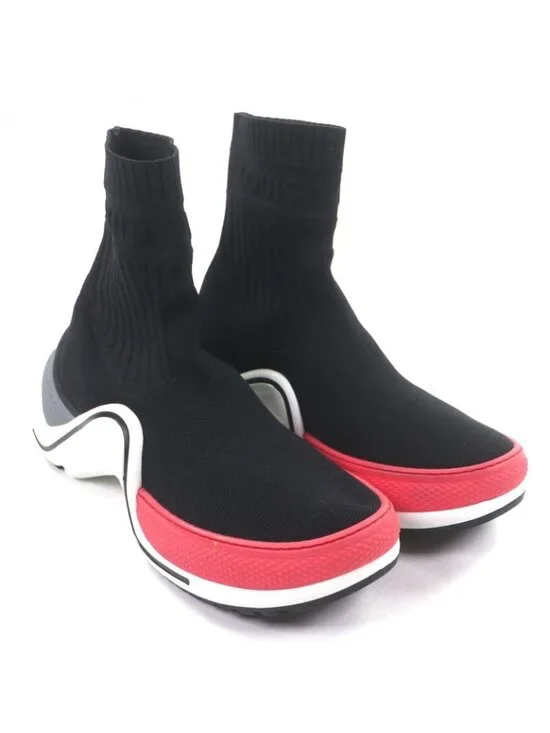 Louis Vuitton Arclight Line Fabric Rib Knit Socks Sneakers Black 41 - Picture 2 of 11